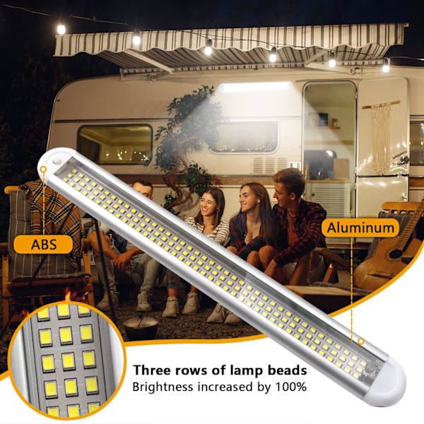 4-pack (Vit) 12V LED Van Interiörbelysning Kit 120 LEDs Strip Li