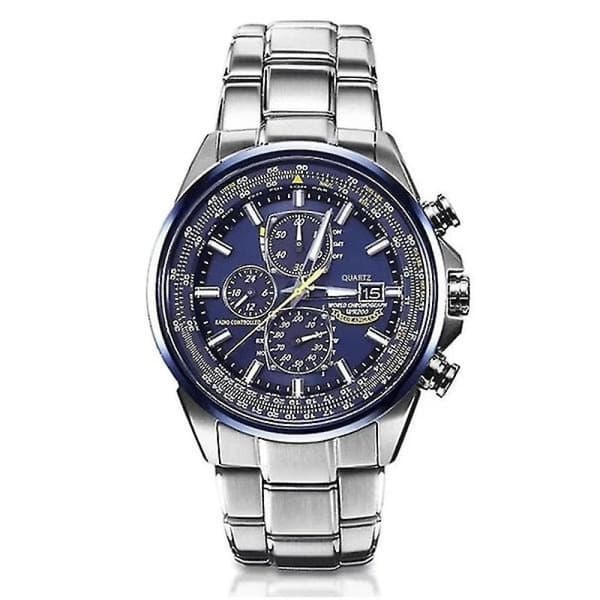 Herreur 45mm, 100% Splinternyt Quartz ur - stål hvid kasse blå