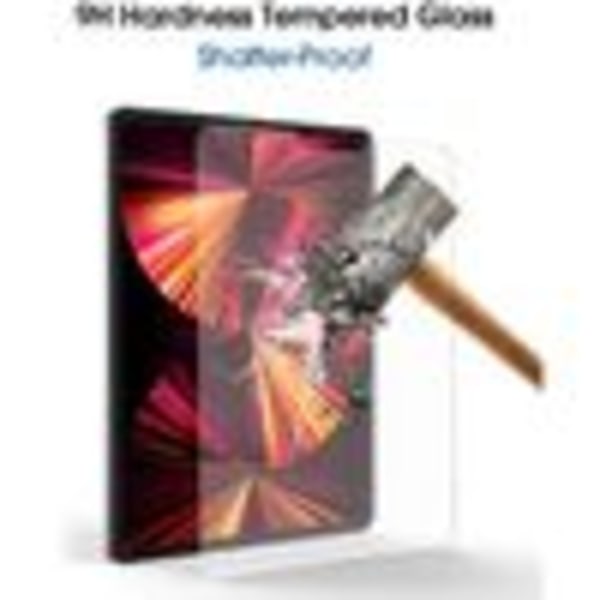 2 stk skjermbeskytter for iPad Pro 12,9 tommer 2022/2021/2020/2018 (6. / 5. / 4. / 3. generasjon), 9H hardhet glass skjermbeskytter, Face ID mulig