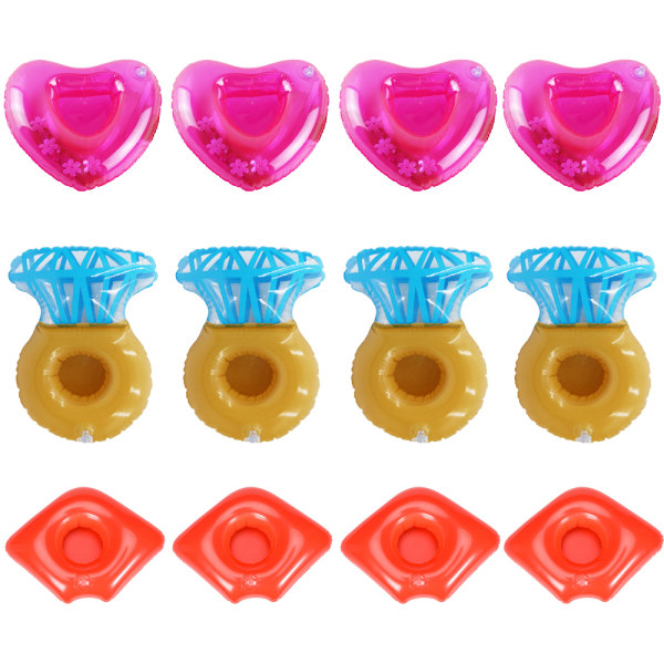 12st uppblåsbar pooldrinkhållare Flytande glasunderlägg Simkoppshållare Badleksaker för barn
