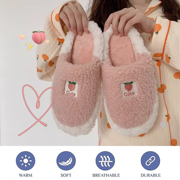 Tofflor för kvinnor Fuzzy Cute Animal Memory Foam Indoor House Sl