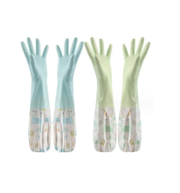 2-pack (rosa+blå) Halkfria diskhandskar i gummi