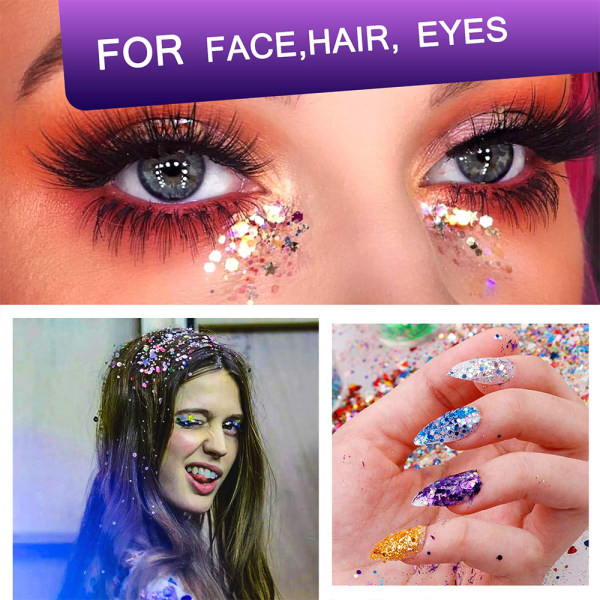 24 färgpigment nagelpulver, färgglatt iriserande glitter Ultrafint självlysande pärlemorskimrande Högglans halopulver, naglarpigment damm 3D DIY Nail Art