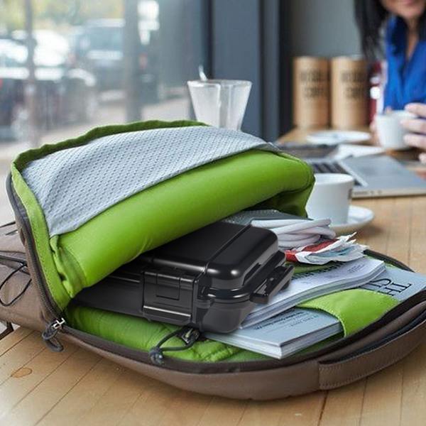 Vandafvisende Æske Stødsikker Tør Opbevaringsboks med 2 UShape Spænder til Fiskeri Camping Vandreture (Sort S)
