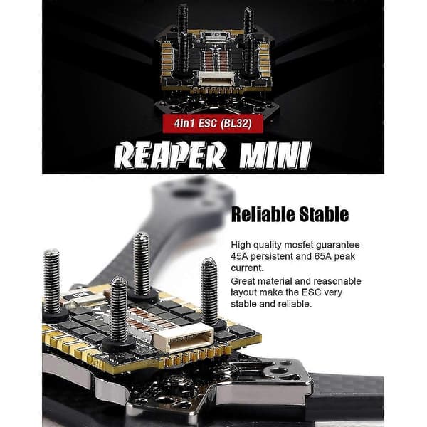 Foxeer Reaper Mini 45a 4in1 Blheli32 3-6s Dshot1200 Børsteløs Diy Esc