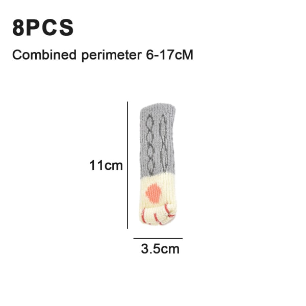 8 stk Møbelbenssokser - Strikkede Stolleben Gulvbeskyttere