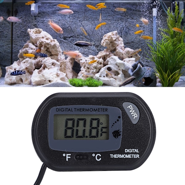 LCD Digital Aquarium Thermometer Convenient Large Clear Screen Adjustable Fish Tank ThermometerBlack