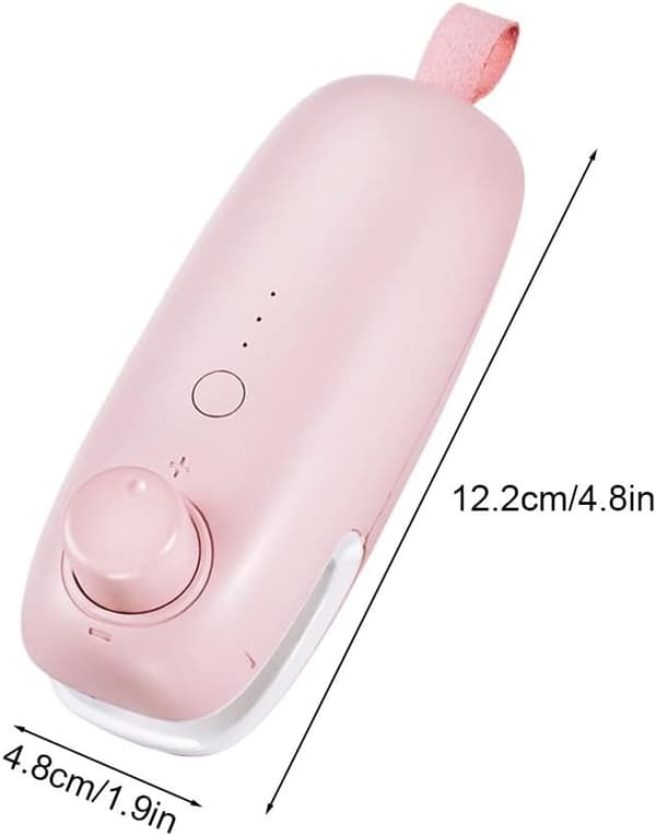 1 st Rosa Mini Förseglare, USB Uppladdningsbar Termisk Vakuumförseglare 2 i 1