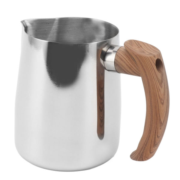 Mjölkskummare Kopp Inre Skala 304 Rostfritt Stål Droppfri Pip Kaffe Ångkanna Med Handtag Original Färg 600ml
