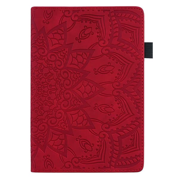 För /fire Hd 10plus Gen 11 (2021 års modell) Mönstrat PU-läderfodral (röd)