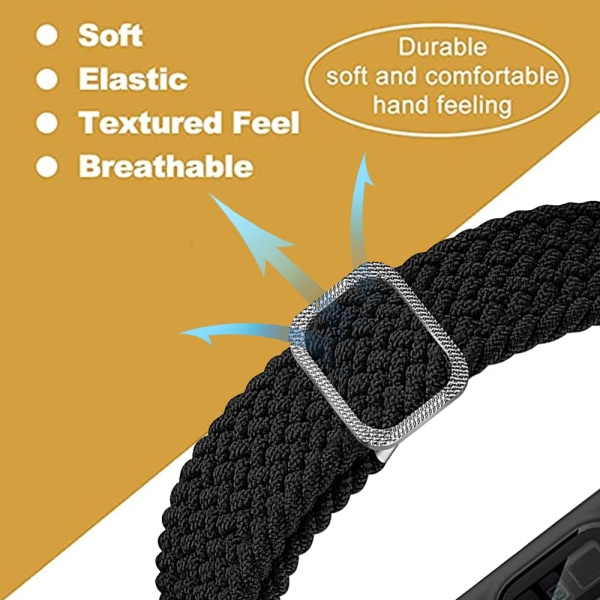 Flettet Solo Loop-reim Kompatibel med Xiaomi Mi Wristband