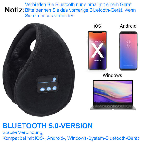 Bluetooth-ørevarmere med bomull