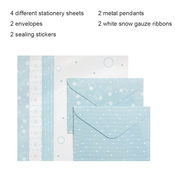 1 set inklusive brevpapper och kuvert Brevpapper: 25CM * 17.6CM, kuvert: 18CM * 13CM