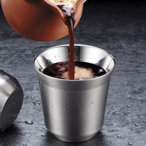 Stapelbar kaffekopp/tekopp/kylande ölglas, rostfritt