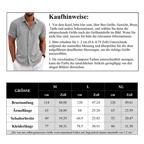 Herre Skjorte med Knapper, Normal Passform, Casual Sommer Skjorte