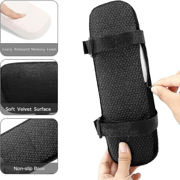 Armstödskuddar för stol 2 st, Memory Foam-kudde för gamingstol, Svart