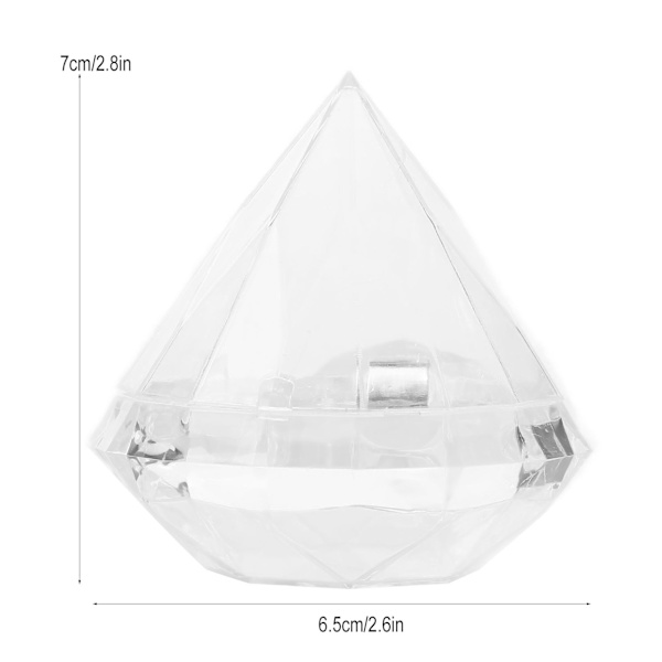 Godteriboks Diamantformet Klar Krukke Transparent Plast Godterilagringsboks for Hjemmet