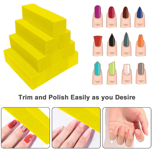 20 st Nail Buffer Block för Akryl och Naturliga Naglar, 4 Sidor