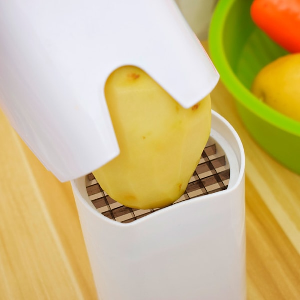 Pommes frites skärare potatis grönsak frukt skivning verktyg med lock 44 rutnät kökstillbehör
