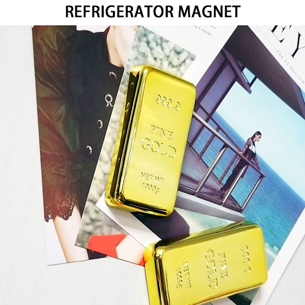 Praktisk kylskåpsmagnetdekor för din köksapparat, simuleringsguldstång gyllene flasköppnare med magnetisk platta, portabel design för