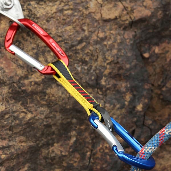 D-formet Klatre Quickdraw Karabinhage Wire Gate Spænde til Bjergbestigning Redning (32cm)