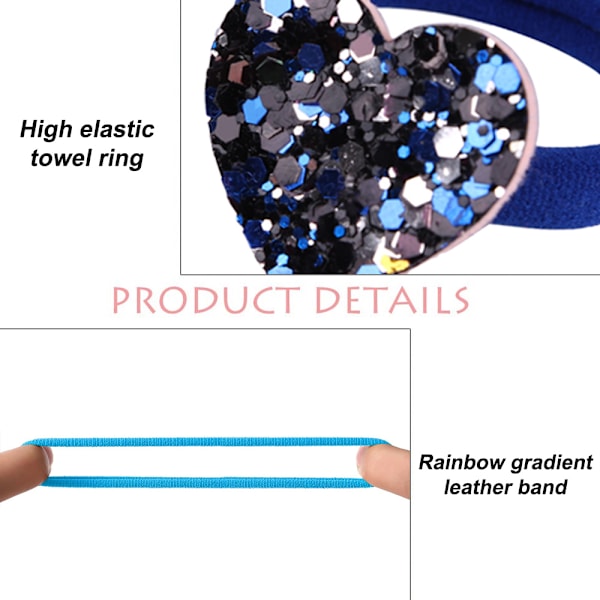 12 stk Glitter Hårstrikk for Små Jenter Elastiske Gummibånd