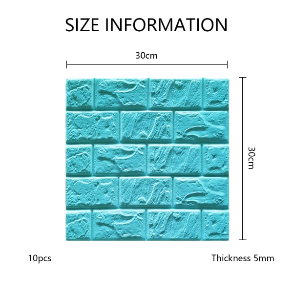 10 stk. 3D vægpaneler, 30 cm dækning, printbar tapet