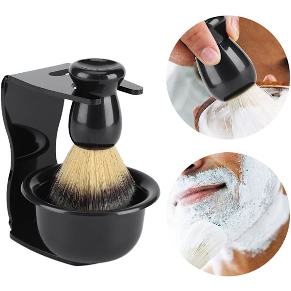 Fdit Rakset Kit Pensel Set Rakborste med Rostfritt Stål Borstar