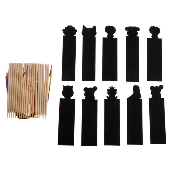 Skrapekunst for barn, med 40 stk farget skrapekunstpapir, dyrehåndverk DIY skrapepapirkoder med trestift og bånd, for gutter og jenter