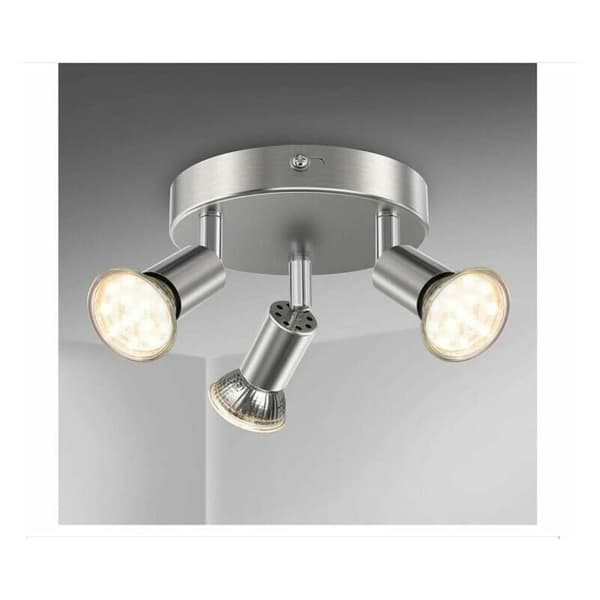 Chic 3-Light Semi Flush Mount, Moderne Design Loftlampe med Justerbare Spot Hoveder til Bred Anvendelse (Chrome)