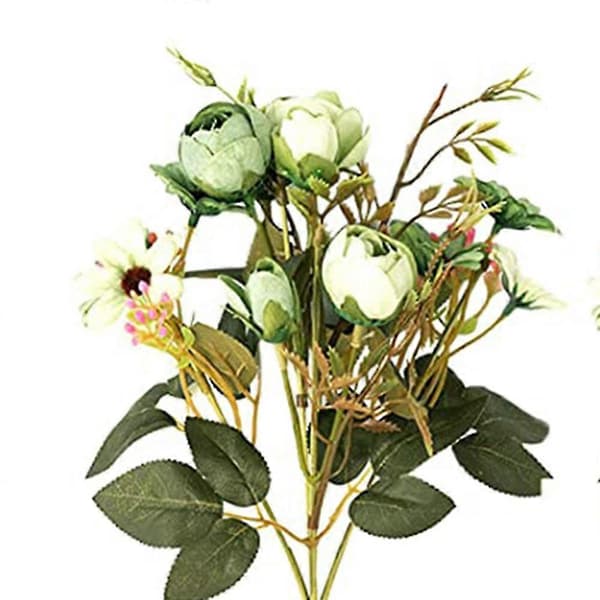 Kunstig Blomst Bryllup Brudebukett Hjem Dekor Blomstersimulering Bukett (grønn)
