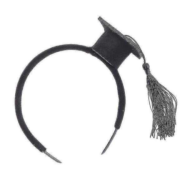 Mini Grad Cap Hårbøyle Morsomt Stereoskopisk Hodeplagg Med Doktorgradshatt Gave Black