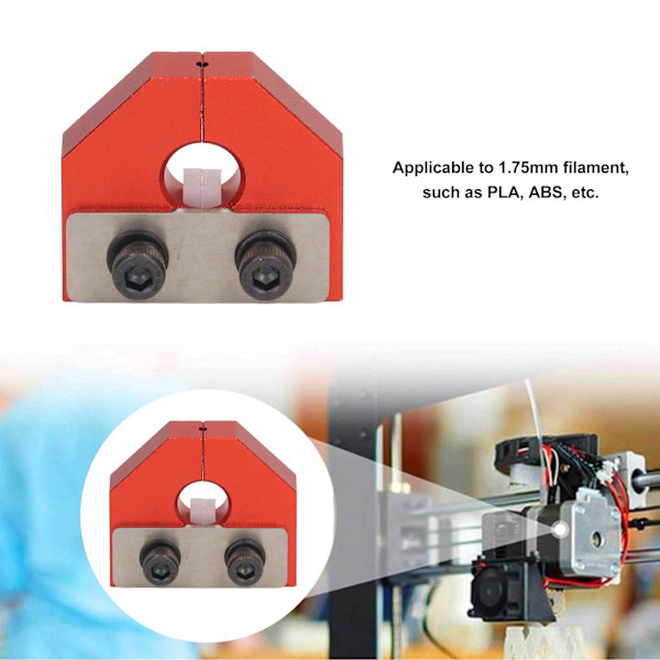 Filament Svejsesensor Connector 1.75mm Aluminium Legering Tilbehør til 3D Printer Rød