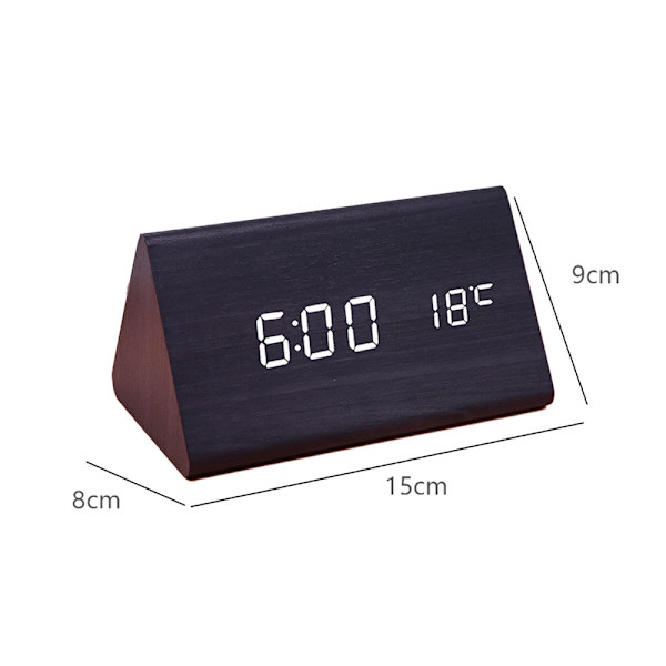 LED kreativ digital träklocka temperatur evighetskalender
