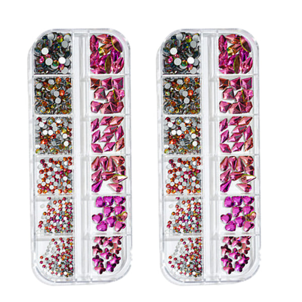 Nagelkonst Strass Kit, Kristaller AB Strass för Naglar, Multi Shapes Flatback Nagelstenar