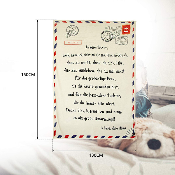 Filt till min dotter son, brevtryckta filtar presenter till jul födelsedag examen