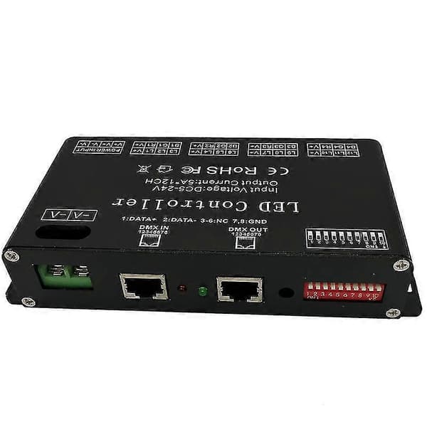 12-kanals dekoder RGB LED-kontroller 60A PWM DMX512 Dimmer Driver för RGB LED-strip och LED-modul