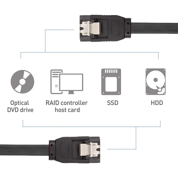 III-kabel, 1 stk 6 Gbps rett HDD SDD datakabel med