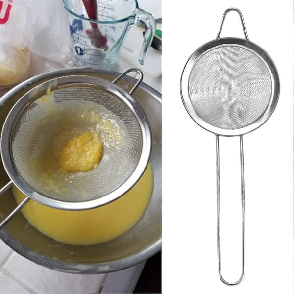 Tesil, 8,4 cm Finmasket Sil Rustfritt Stål Mesh Sil Med Håndtak For Siling