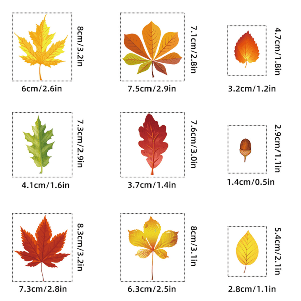 2 sets of autumn Thanksgiving maple leaf pumpkin double-sided