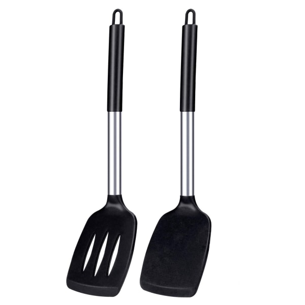 2-pack silikon stekspade, non-stick slitsad köksspade