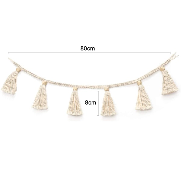2 st macrame väggbonad fransar girlang banderoll bomull vävd väggdekoration för boho husdekoration, barnrumsdekoration