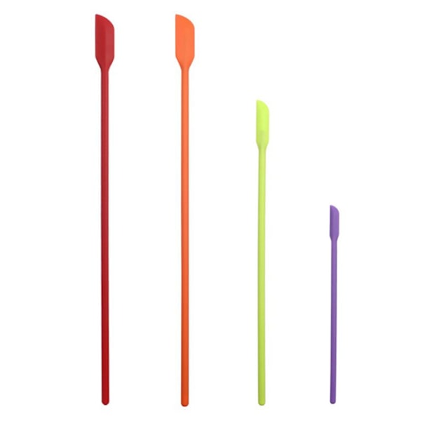 Kompakt Mini Spatelset, Silikonspatel för Tunn Burk Skrapning & Blandning, 4-pack Mångsidiga Verktyg för Kök och Skönhet, Lättrengjord Design,