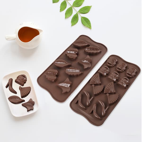 14 vifteformet silikon sjokolade flip godteri form bake kake is