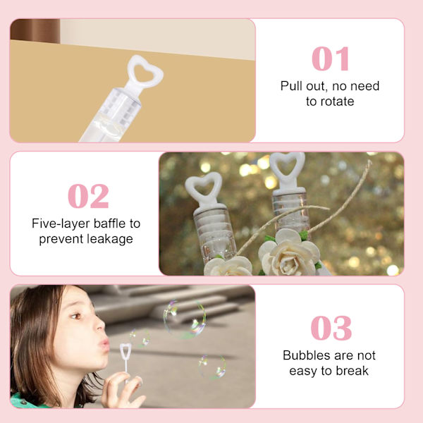 30 mini hjärtformade bubbelvattenpinnar