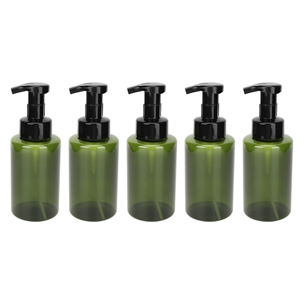 5x400ml Vaahtopumppupullo, Vuotamaton, Suuri Kapasiteetti, Painettava Vaahtoannostelija Liike- ja Matkailukäyttöön, Tummanvihreä