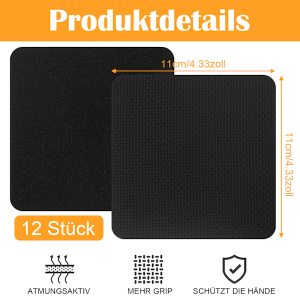 12 stk svarte grepsputer - 11*11cm
