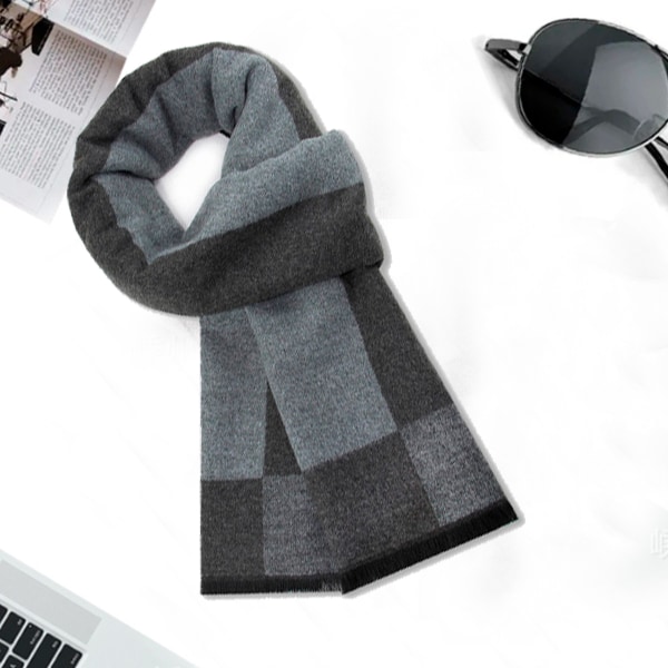 Mænds Vinter Varmt Lang Blødt Sjal Tartan Tassel Sjal til Mænd
