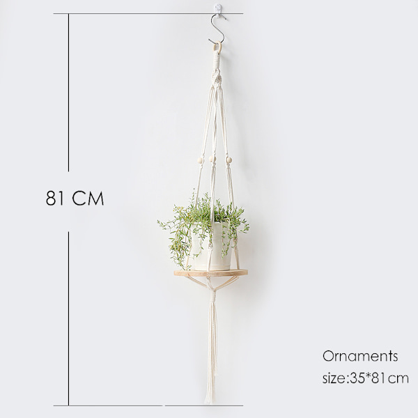 Macrame växt hängare - Inomhus hängande planter hylla - Dekorativ blomkruka hållare - Heminredning för suckulenter, kaktusar
