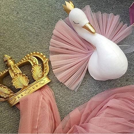 Luksuriøs bryllups- og bursdagsdekorasjon, elegant lampeskjerm i stoff, solid og nydelig rosa veggdekorasjon til ethvert rom (gull)